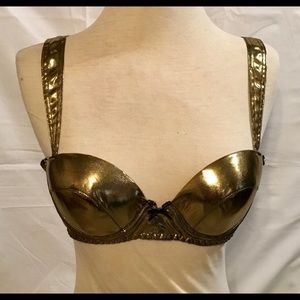 Gold Metallic Underwire Bra 36B